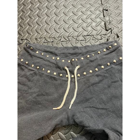 MONROW Studded Sweatpant Crop Sweats Gray Y2K Lounge XS $250 EUC designer - Picture 3 of 10